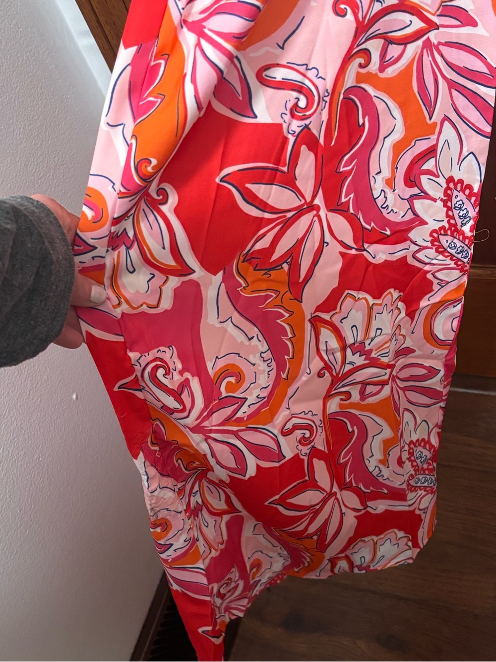 fate by LFD Pink & Orange Floral Maxi Long-Sleeve Romper Sz S. NWT. Flaw on leg - Picture 4 of 12